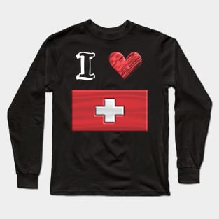 I love Flag from Swiss Long Sleeve T-Shirt